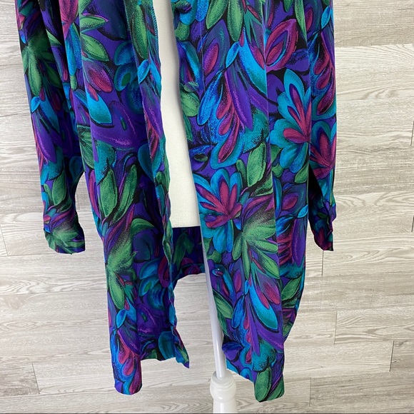 Dorman VTG Silk Purple Long Sleeve Button Blouse - Picture 2 of 6